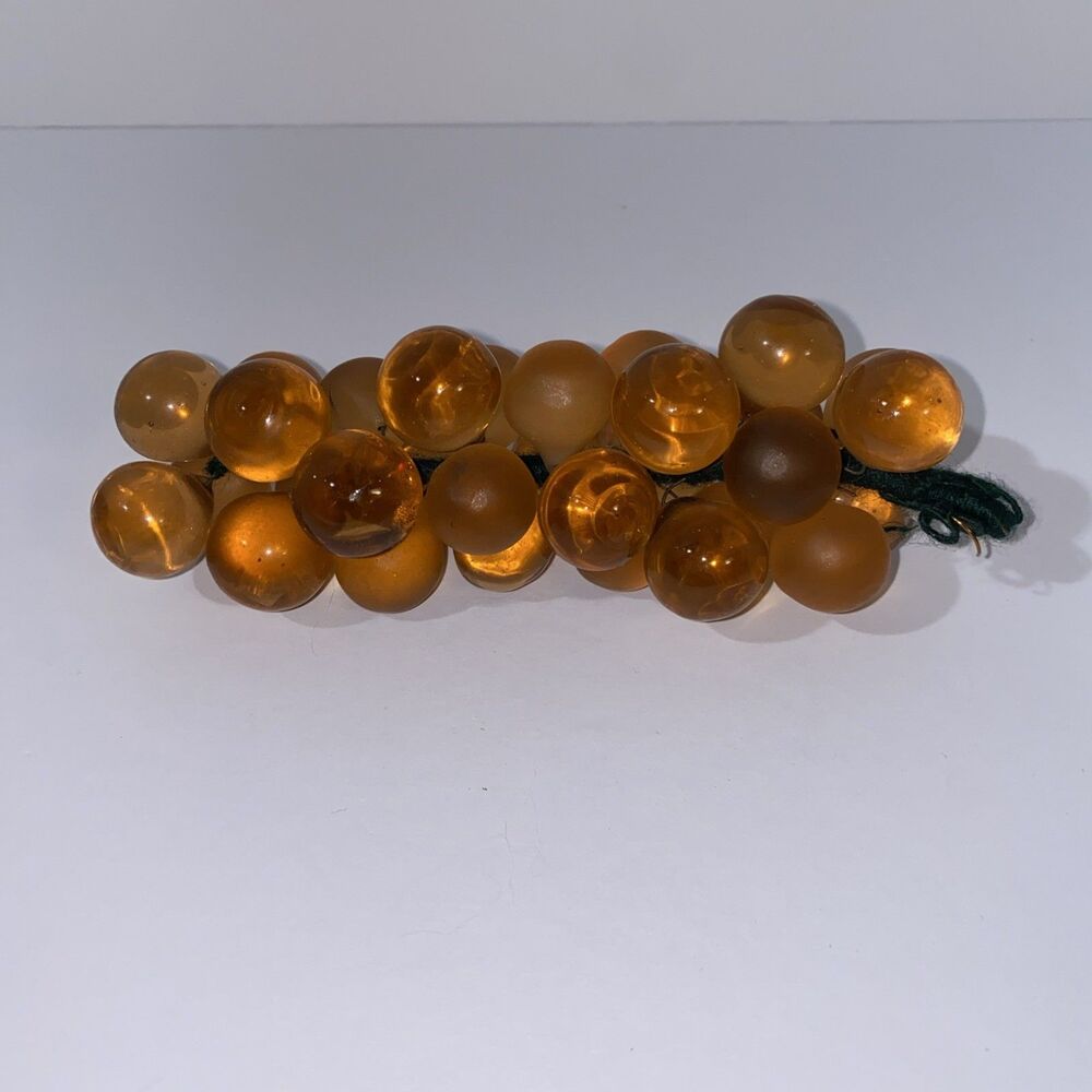Pink Peach Champagne Vintage MCM 6" Lucite Grape Cluster